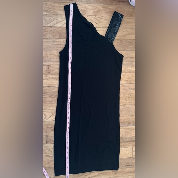 Alice + Olivia Black Studded Asymmetrical Slip Dress - Picture 5 of 6